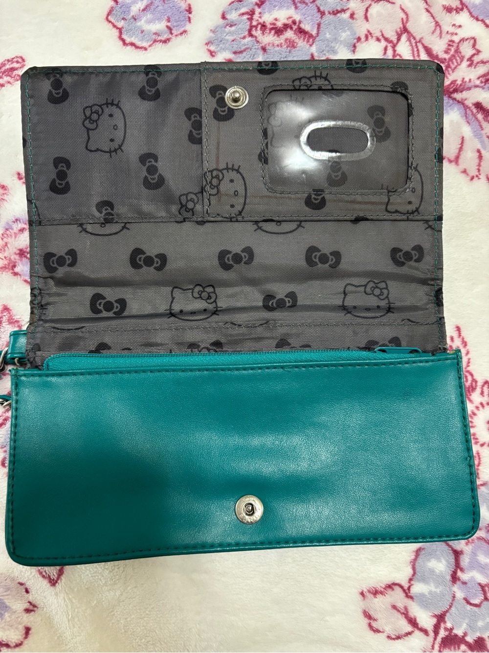 Teal Colour Hello Kitty ✨ Clutch Purse - Picture 6 of 8